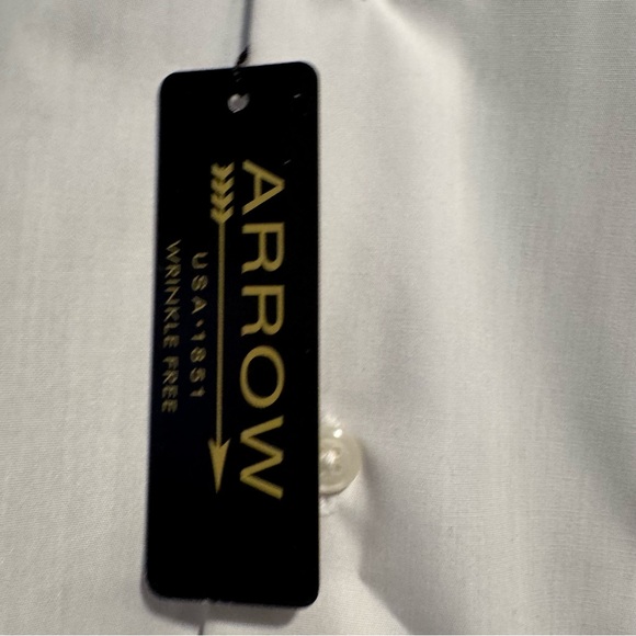 Arrow White Poplin Men's Shirt Size 18.5/ 36-37 - Picture 4 of 9